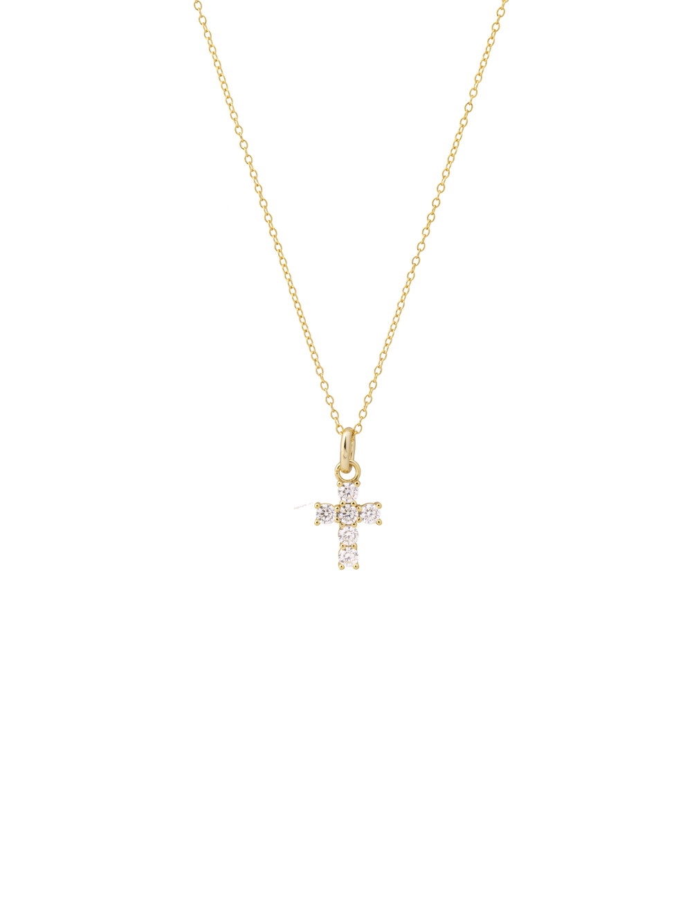 Collar Dije Cruz Con Zirconias 16 mm