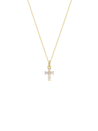 Collar Dije Cruz Con Zirconias 16 mm