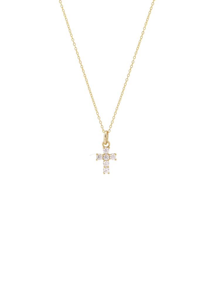 Collar Dije Cruz Con Zirconias 16 mm