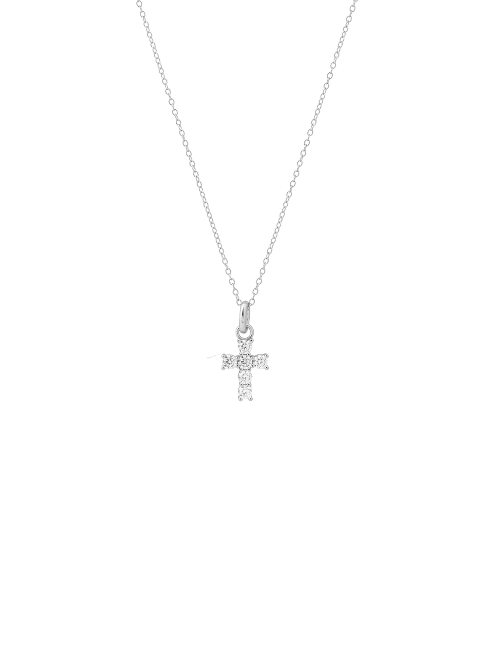 Collar Dije Cruz Con Zirconias 16 mm