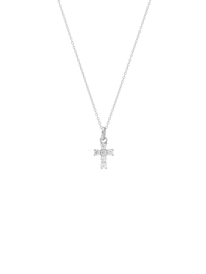 Collar Dije Cruz Con Zirconias 16 mm