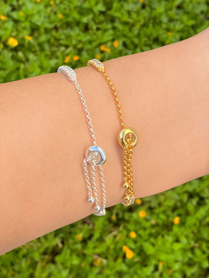 Pulsera Ajustable Con Zirconia Redonda