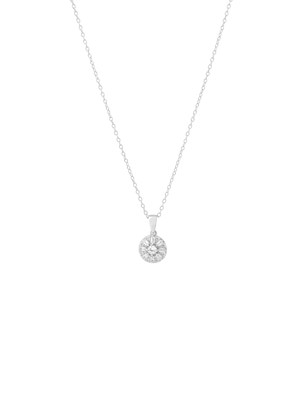 Collar Dije Círculo Zirconias Corte Baguette