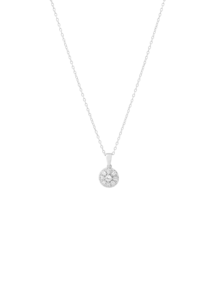 Collar Dije Círculo Zirconias Corte Baguette