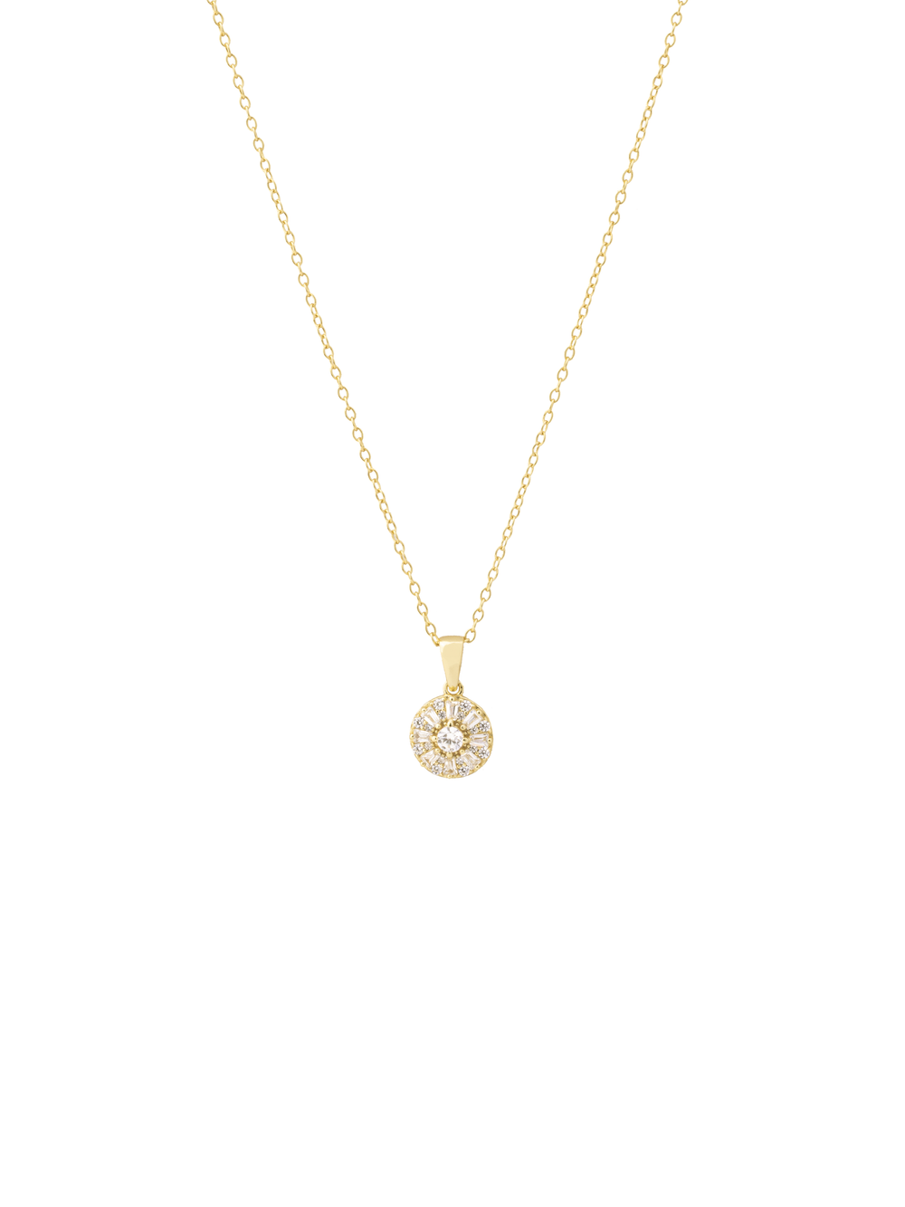 Collar Dije Círculo Zirconias Corte Baguette