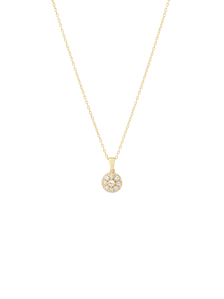 Collar Dije Círculo Zirconias Corte Baguette