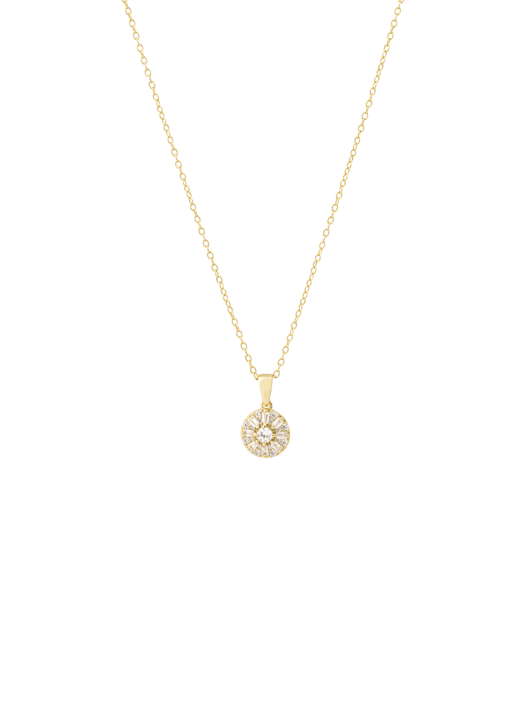 Collar Dije Círculo Zirconias Corte Baguette