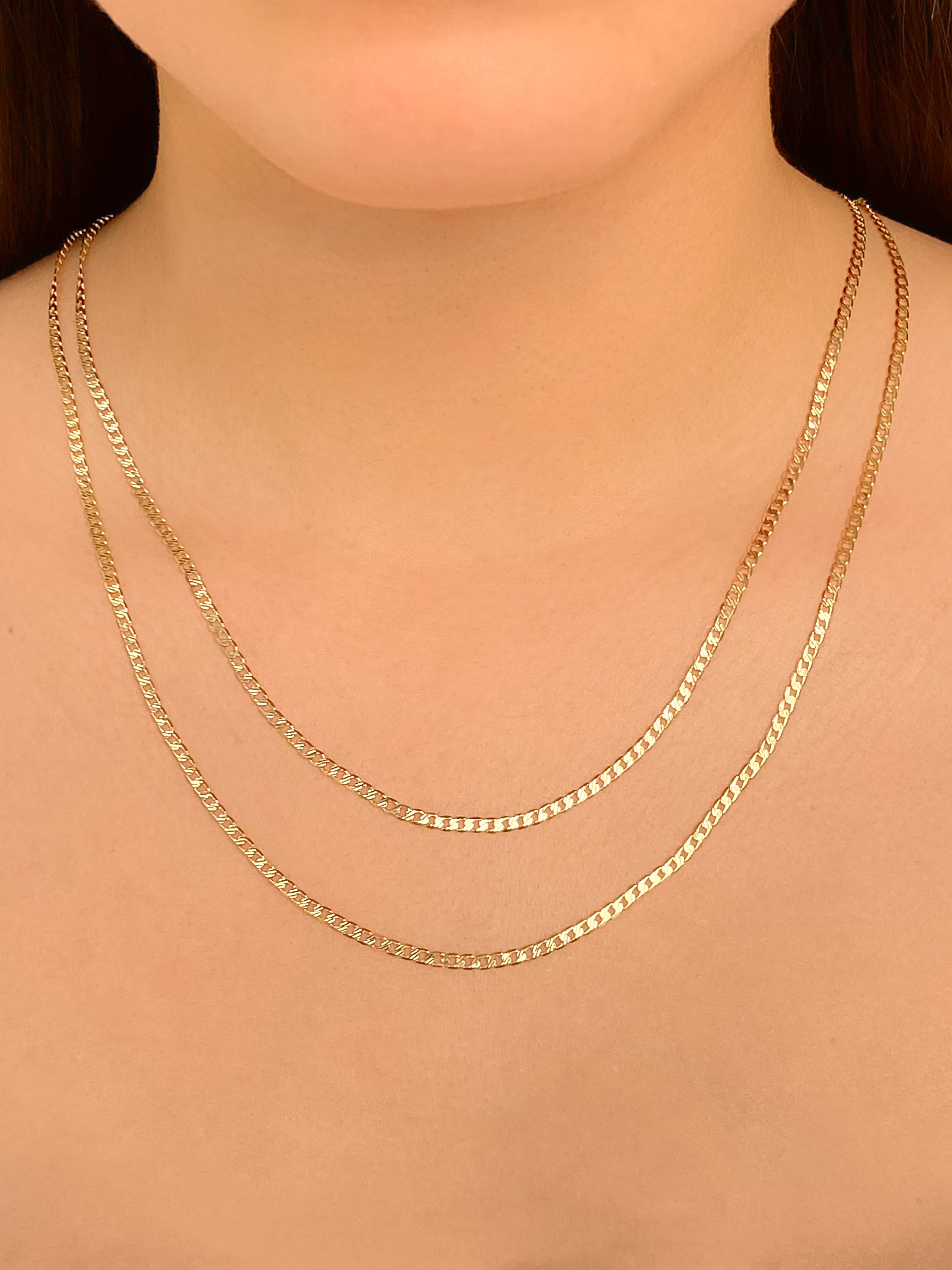 Collana Catena Donna Collana A Catena Spina Di Aringa Unisex Placcata Oro 14k - Lunghezze Da 8 A 30 Pollici, Hip Hop Style Serie Oro - Foto 4