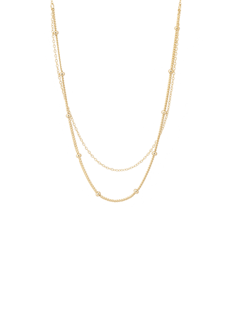 Collar Doble Con Bolitas