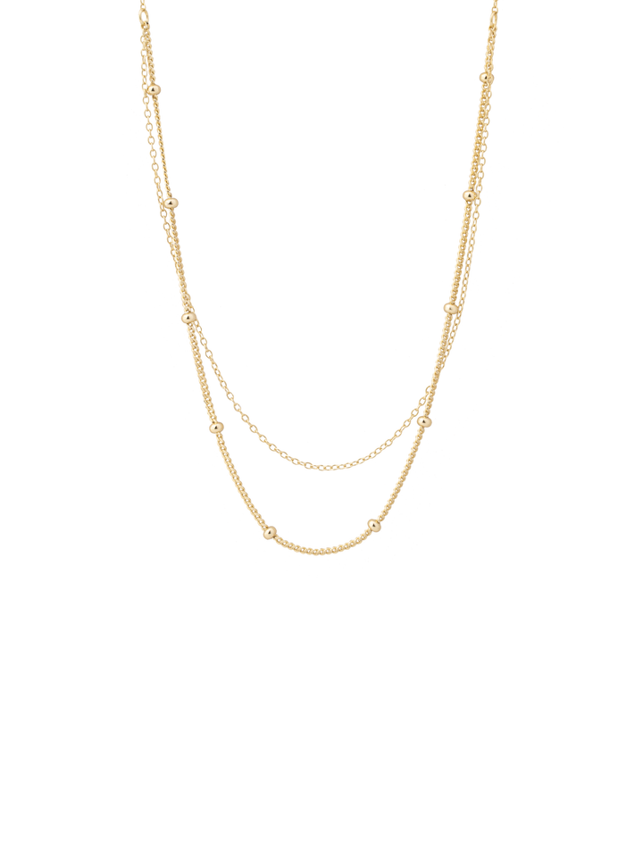 Collar Doble Con Bolitas