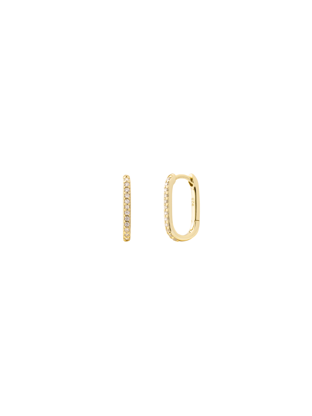 Par Arracada Rectangular Zirconias Con Dije