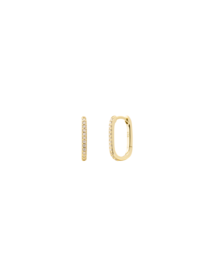 Par Arracada Rectangular Zirconias Con Dije