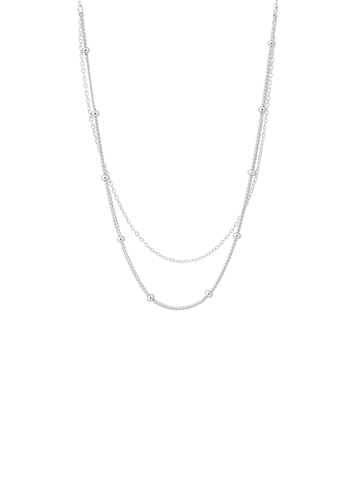 Collar Doble Con Bolitas