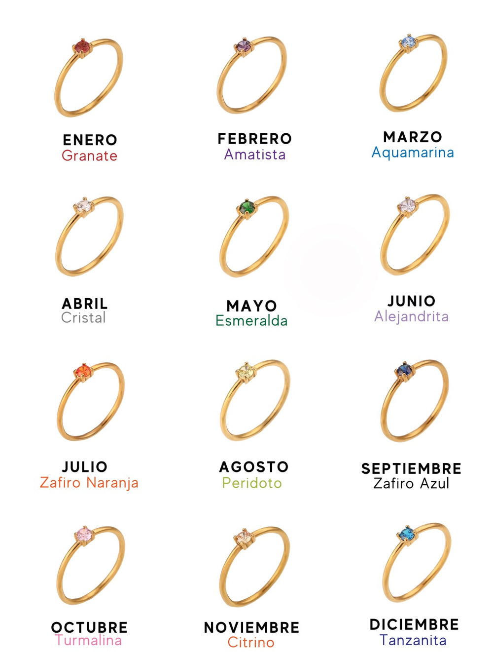 Anillo Zirconia Birthstone