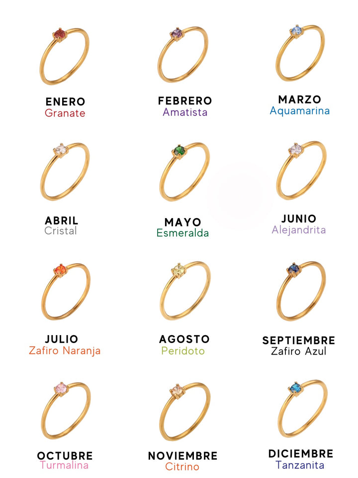 Anillo Zirconia Birthstone