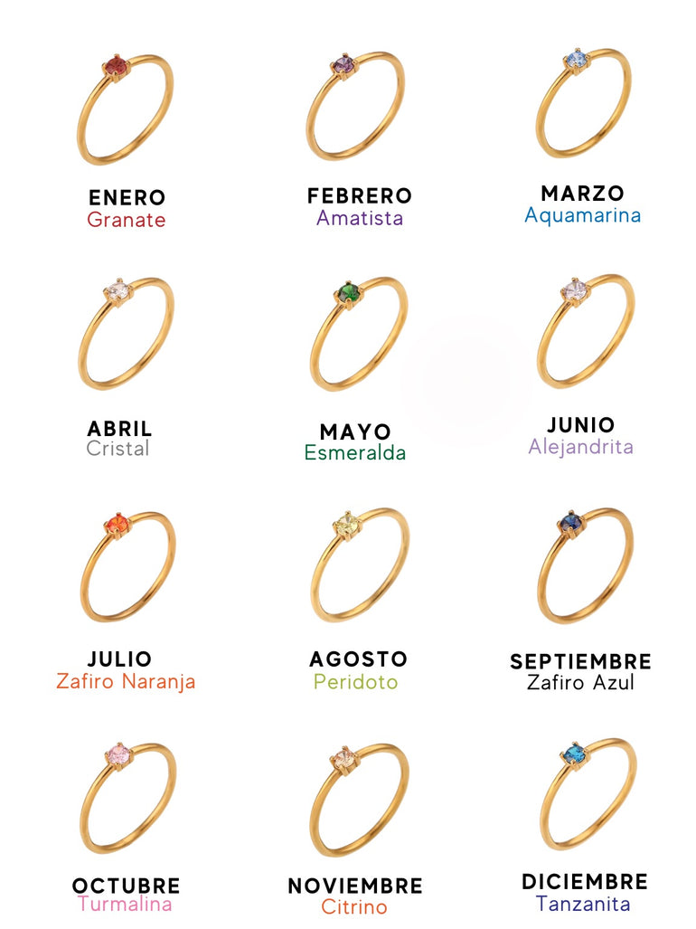 Anillo Zirconia Birthstone