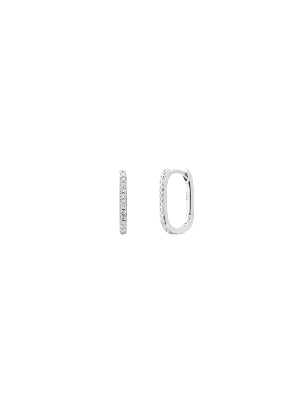 Par Arracada Rectangular Zirconias Con Dije
