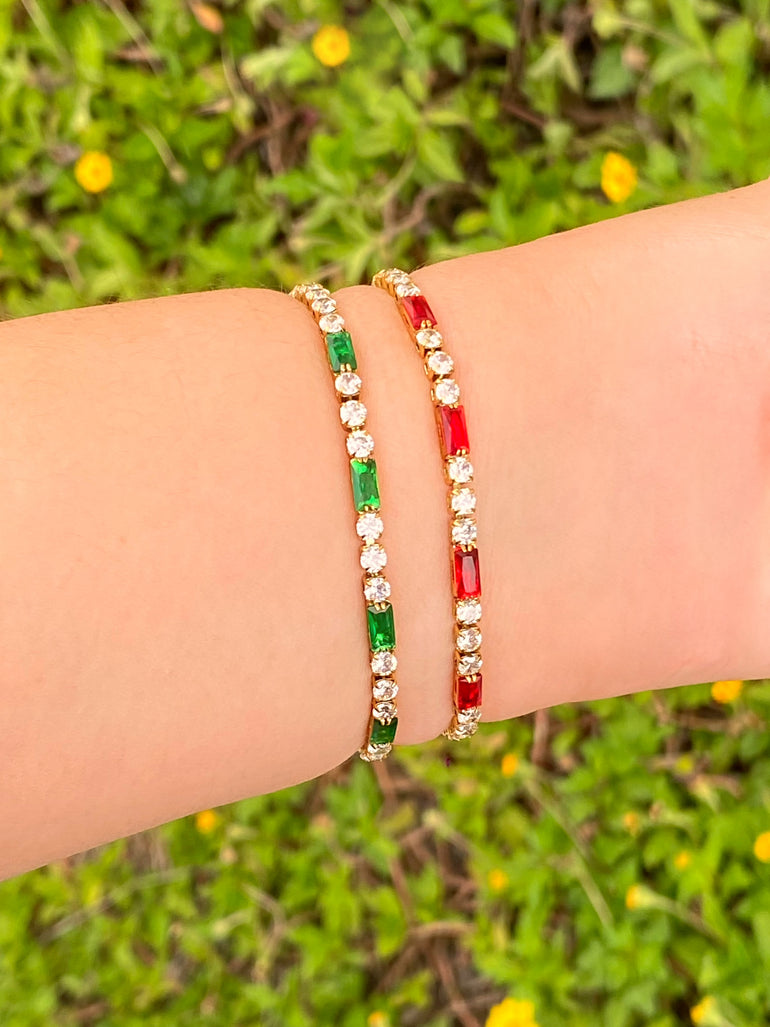 Pulsera Tennis Con Baguettes Zirconias