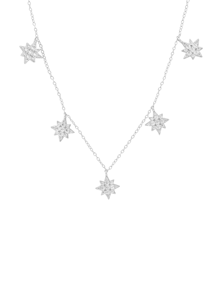 Collar Dijes Estrellas Del Norte Zirconias