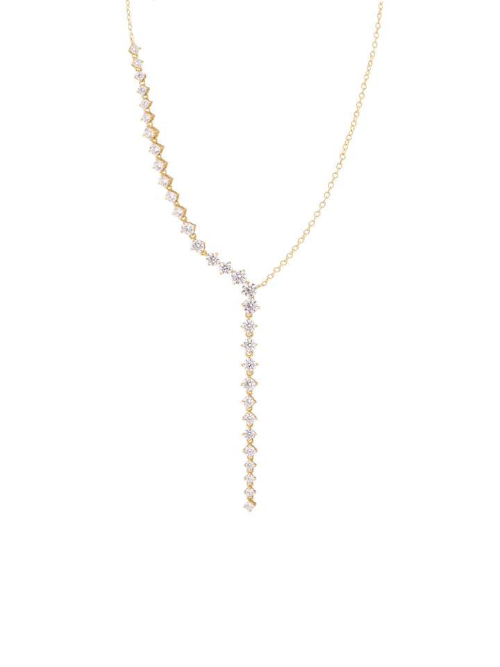 Collar Mitad Zirconias Con Tira