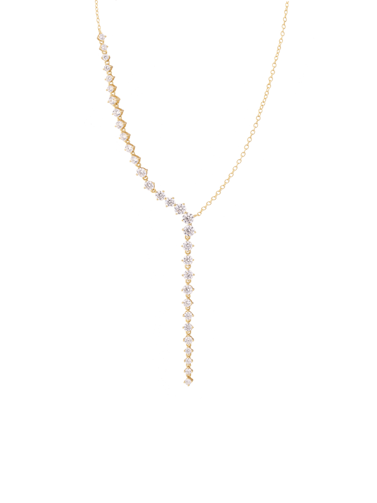 Collar Mitad Zirconias Con Tira