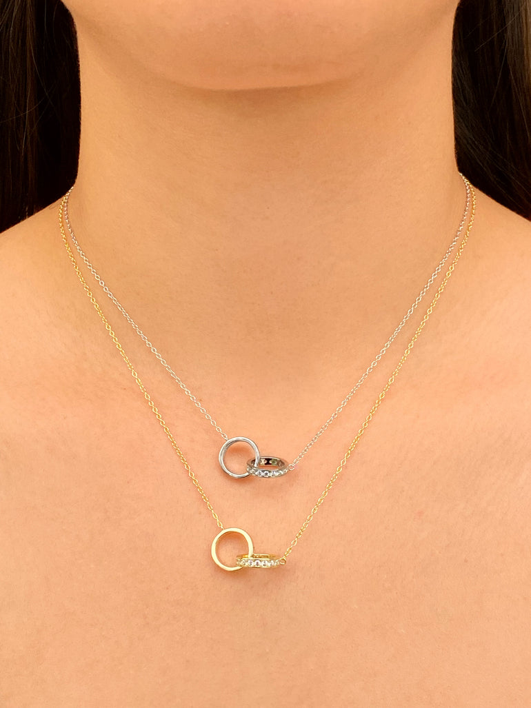 Collar Doble Circulos Enlazados