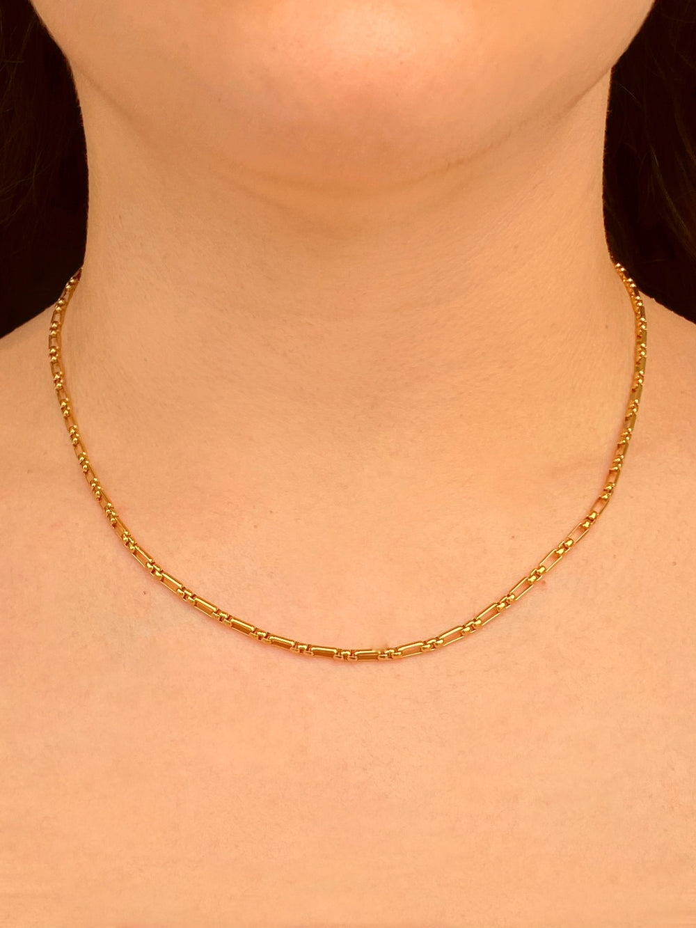 Collar Eslabon Rectangular Enlazado