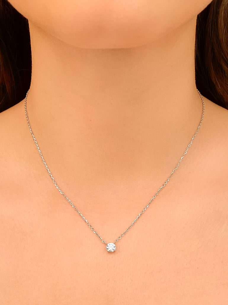 Collar Solitario 0.5 Ct Diamante Lab Grown