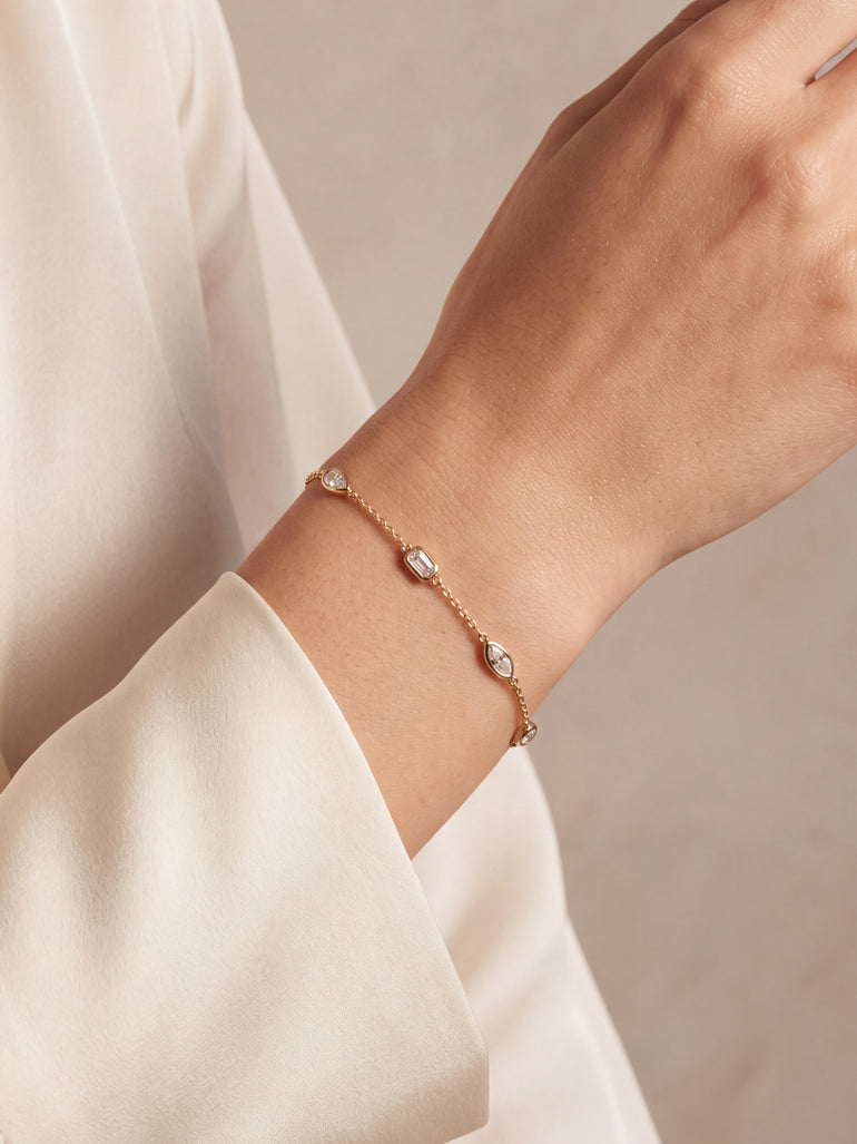 Pulsera Diamantes Lab Grown En Bisel Cortes Mixtos 1 Ct