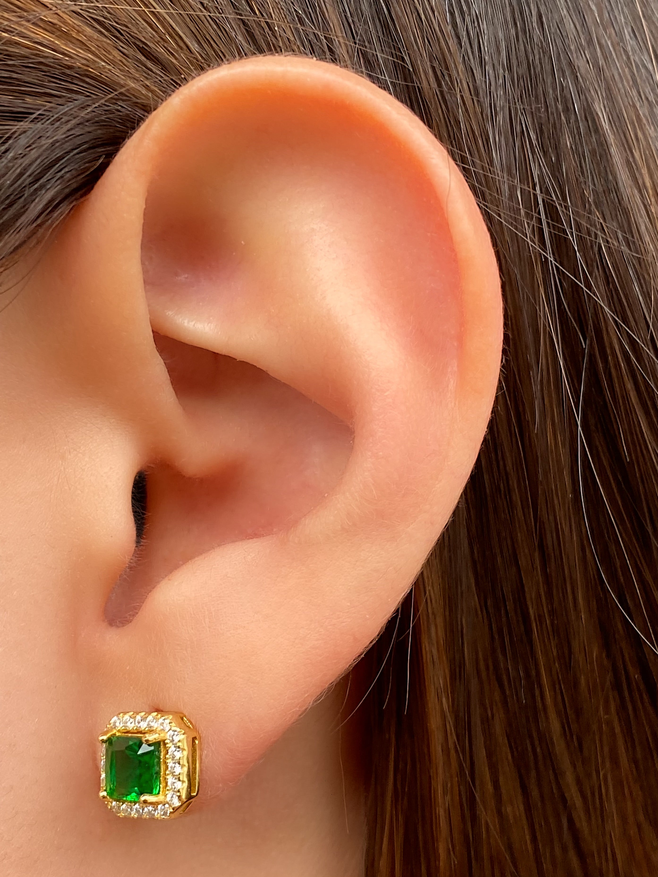 Par Arete Cuadrado Con Zirconias