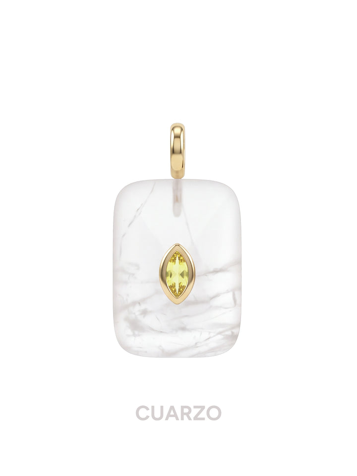 Dije Rectangular Con Centro Marquesa