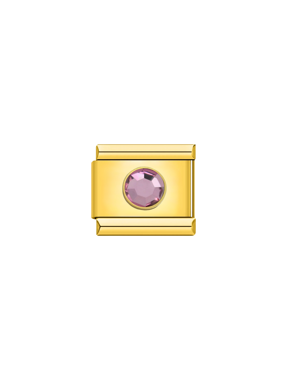 Charm Con Piedra Rosa Redonda