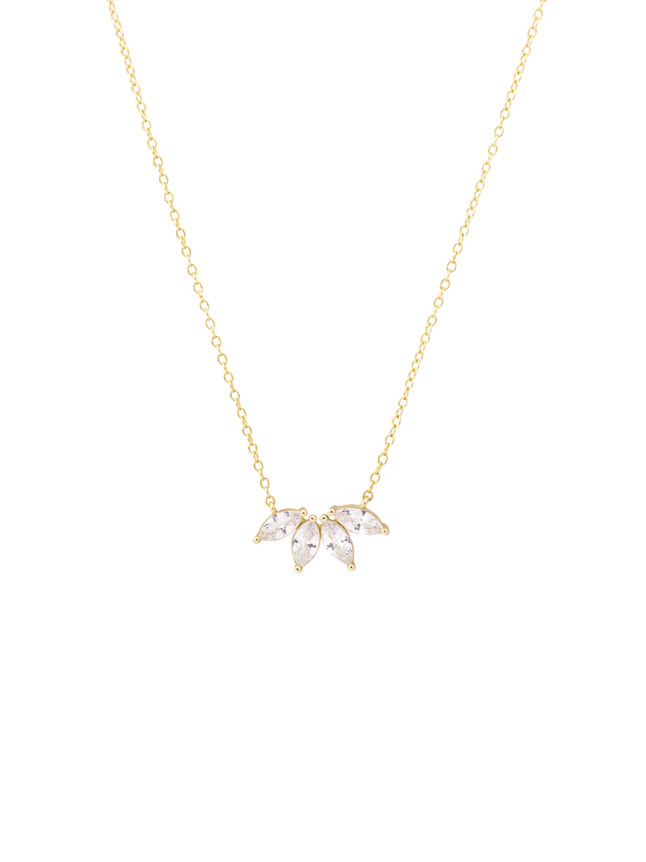 Collar Con Zirconias Petalo Abanico