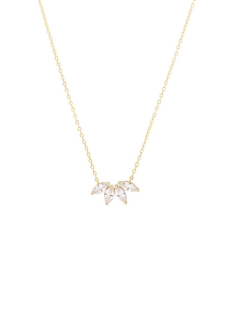 Collar Con Zirconias Petalo Abanico