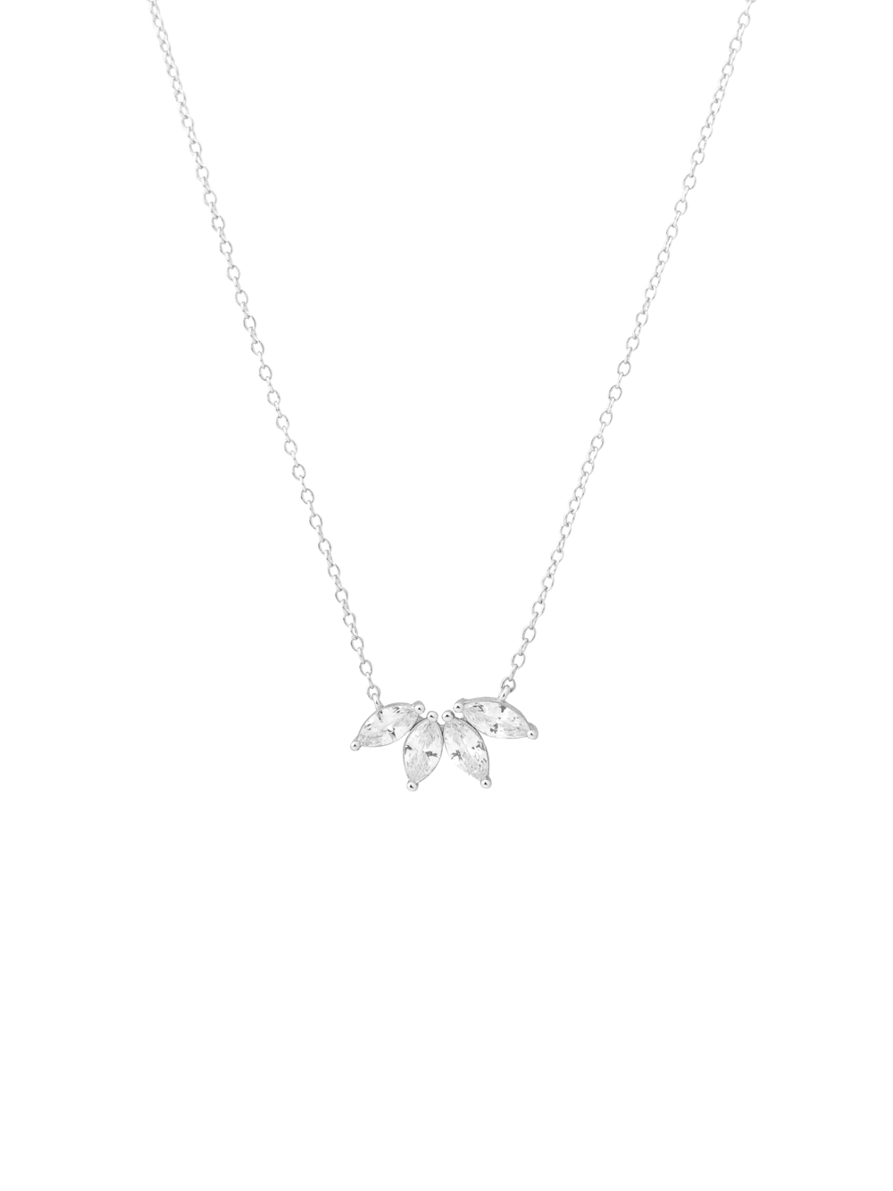 Collar Con Zirconias Petalo Abanico