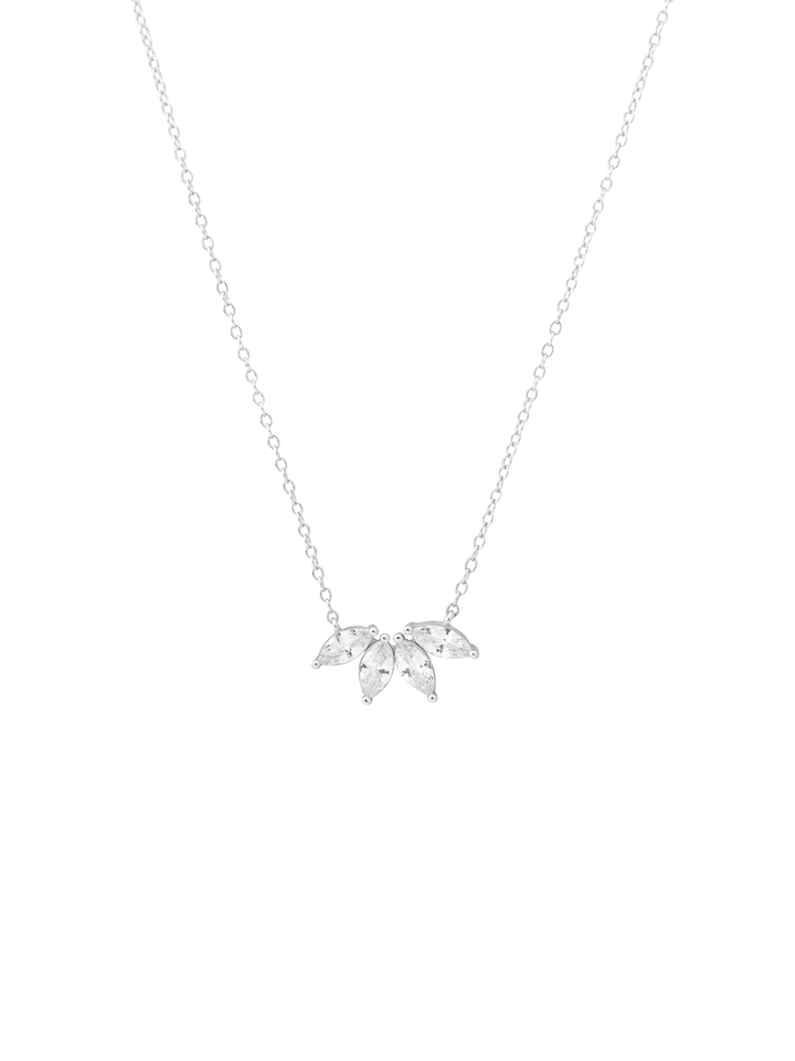 Collar Con Zirconias Petalo Abanico