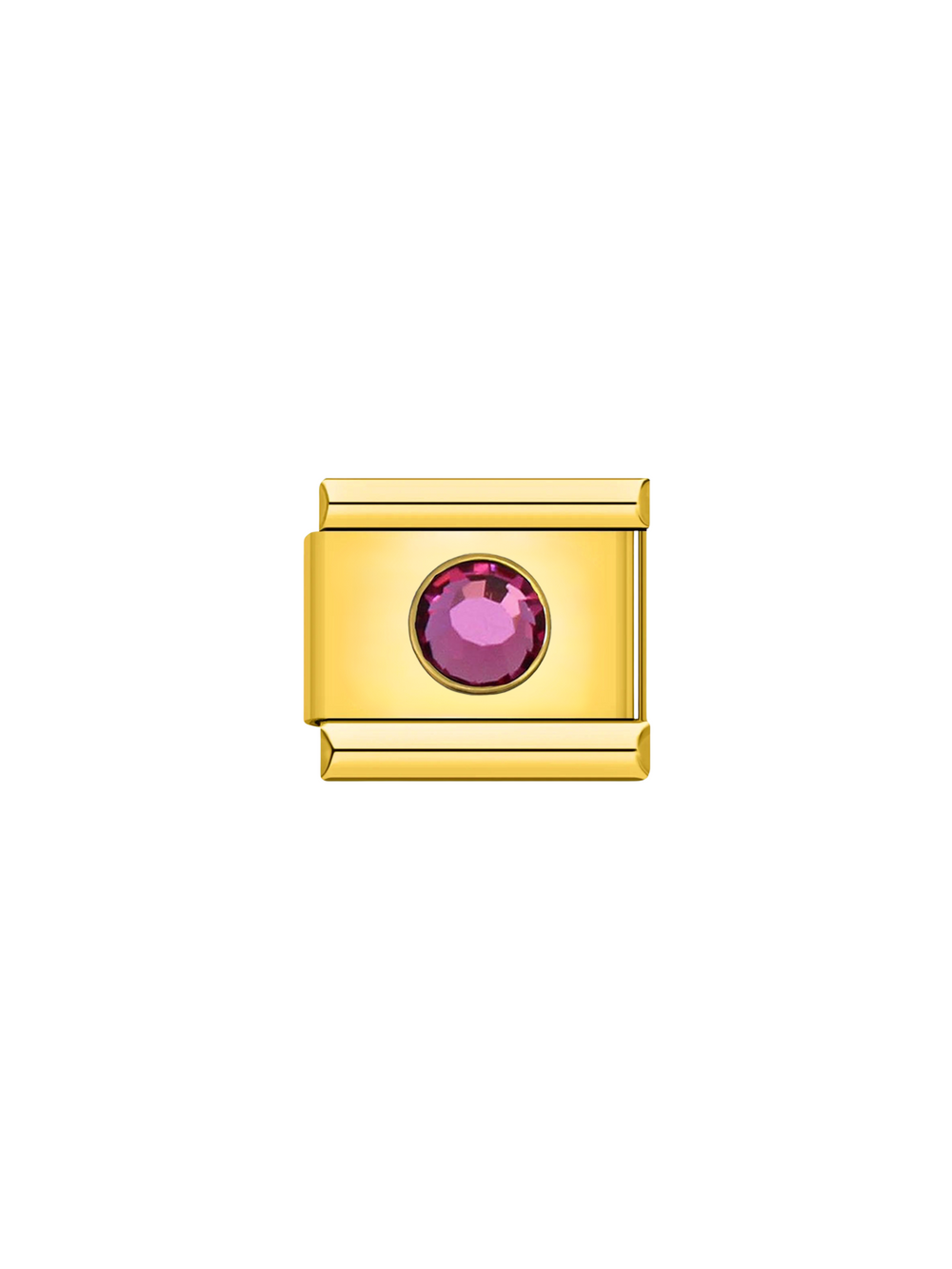 Charm Con Piedra Rosa Redonda