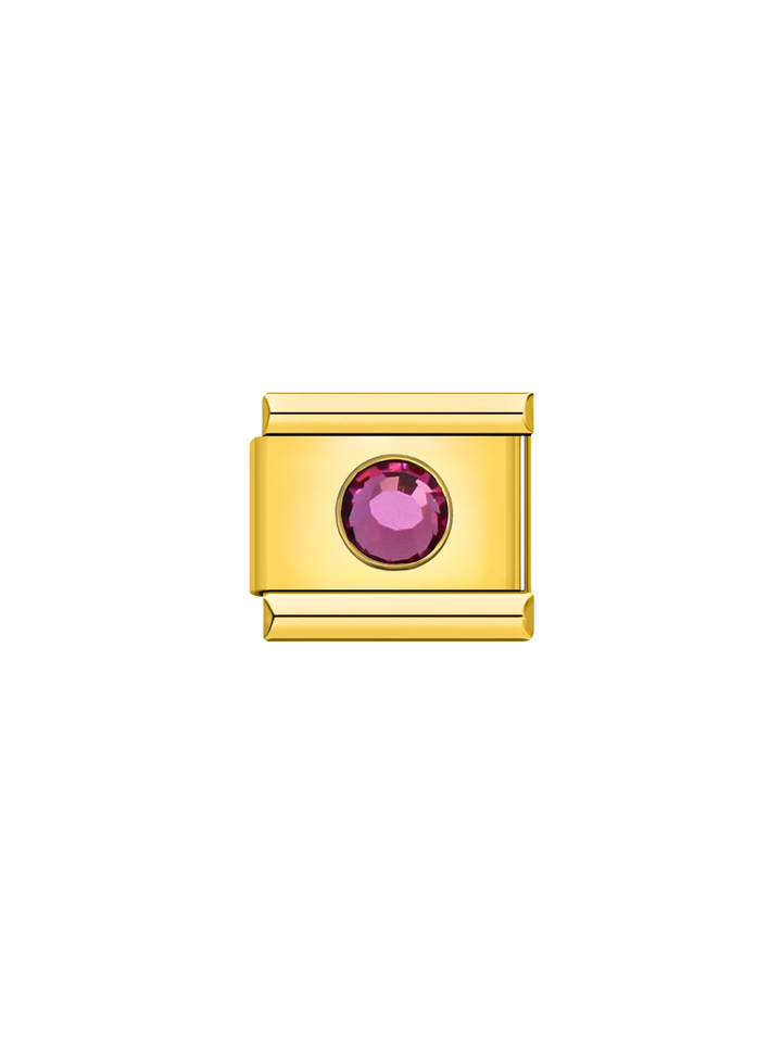 Charm Con Piedra Rosa Redonda
