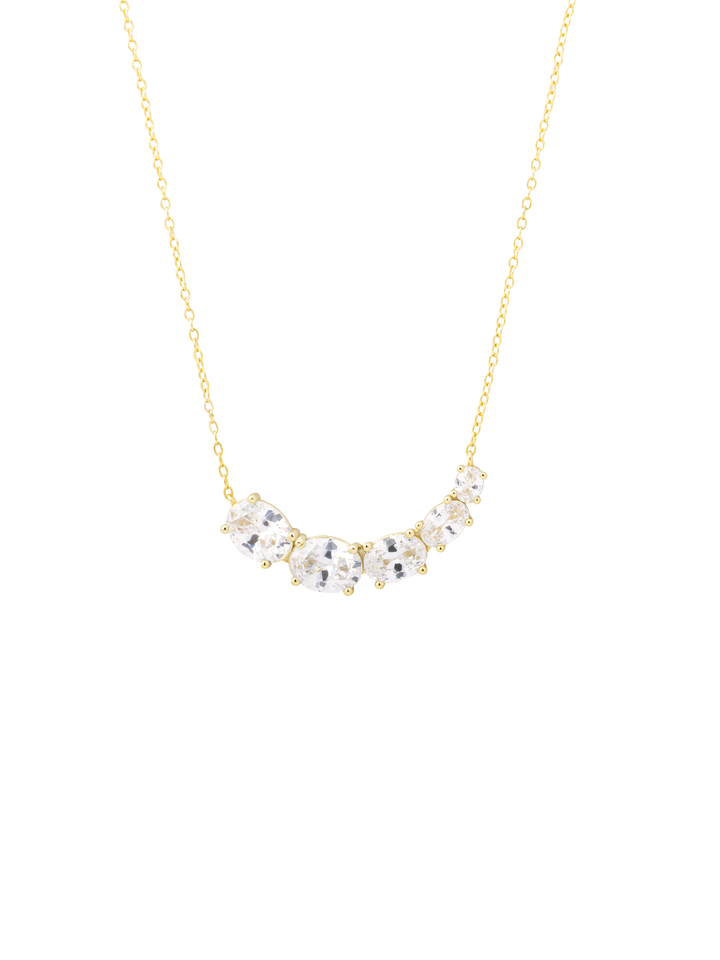 Collar Dije Linea Zirconias Ovaladas
