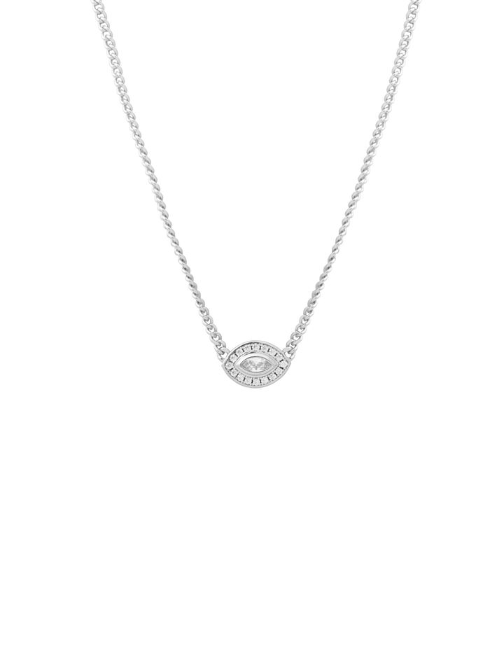 Collar Cadena Cubana Dije Ojo de Zirconias