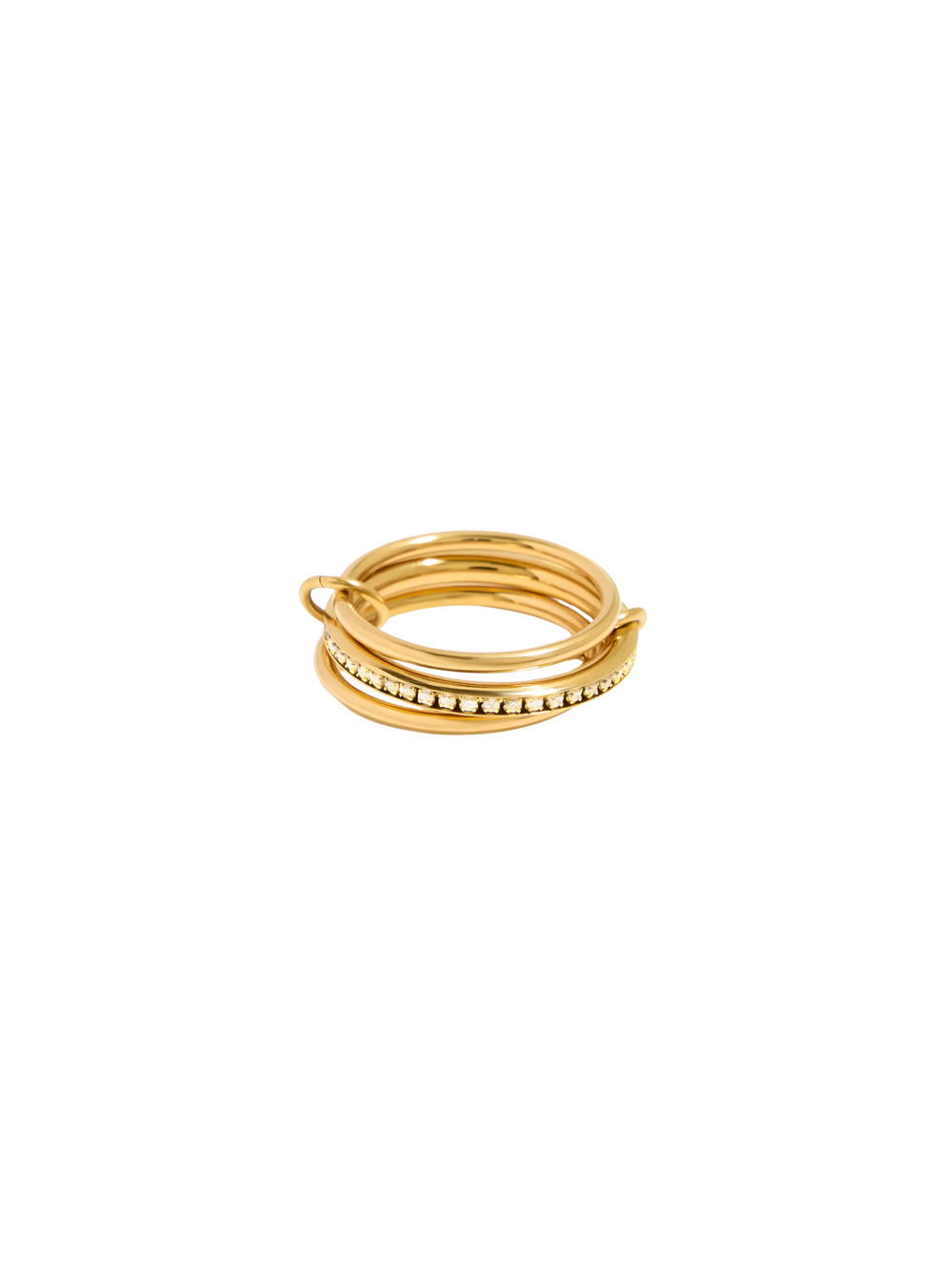 Anillo Triple Aro Con Zirconias