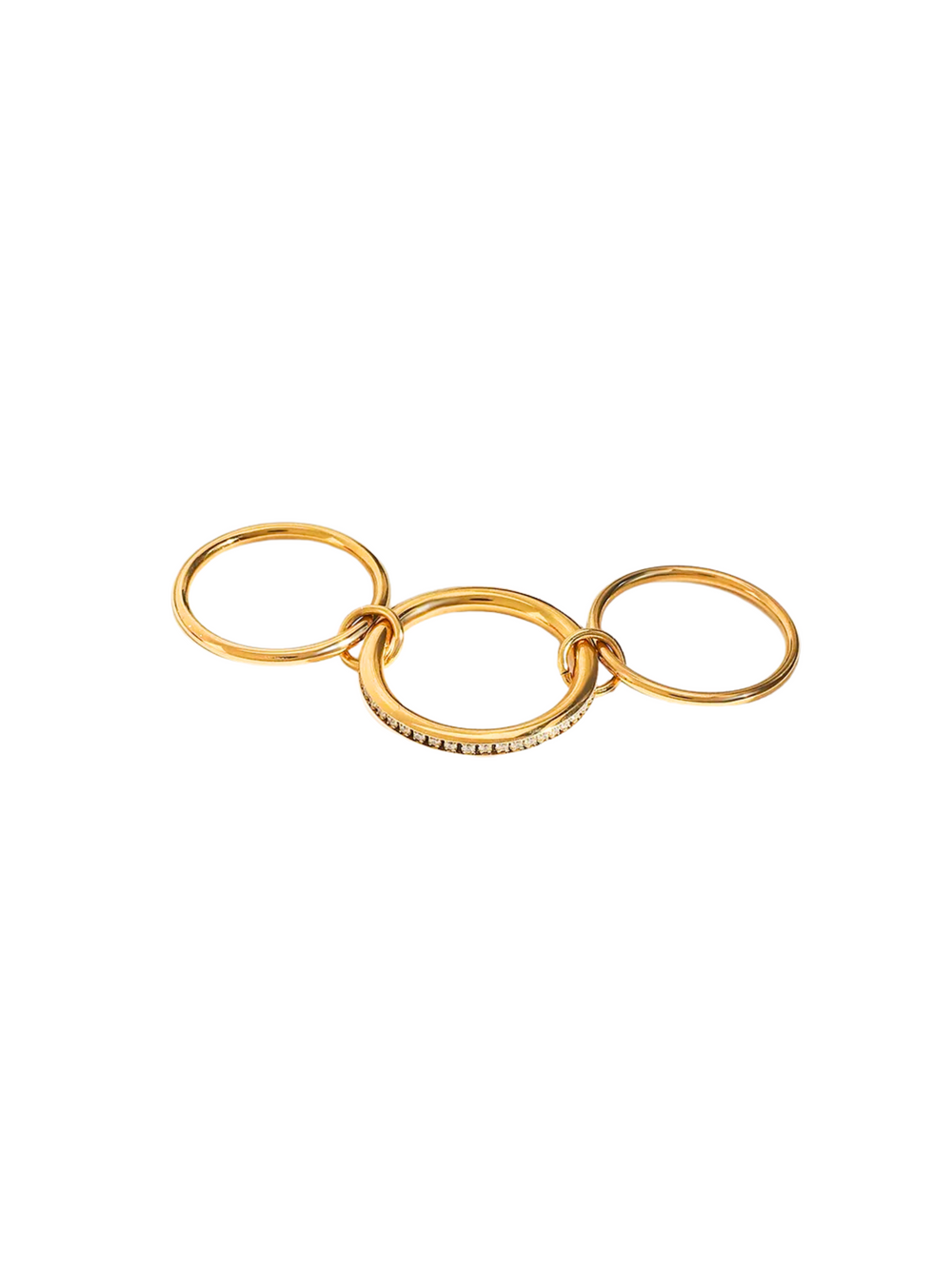Anillo Triple Aro Con Zirconias