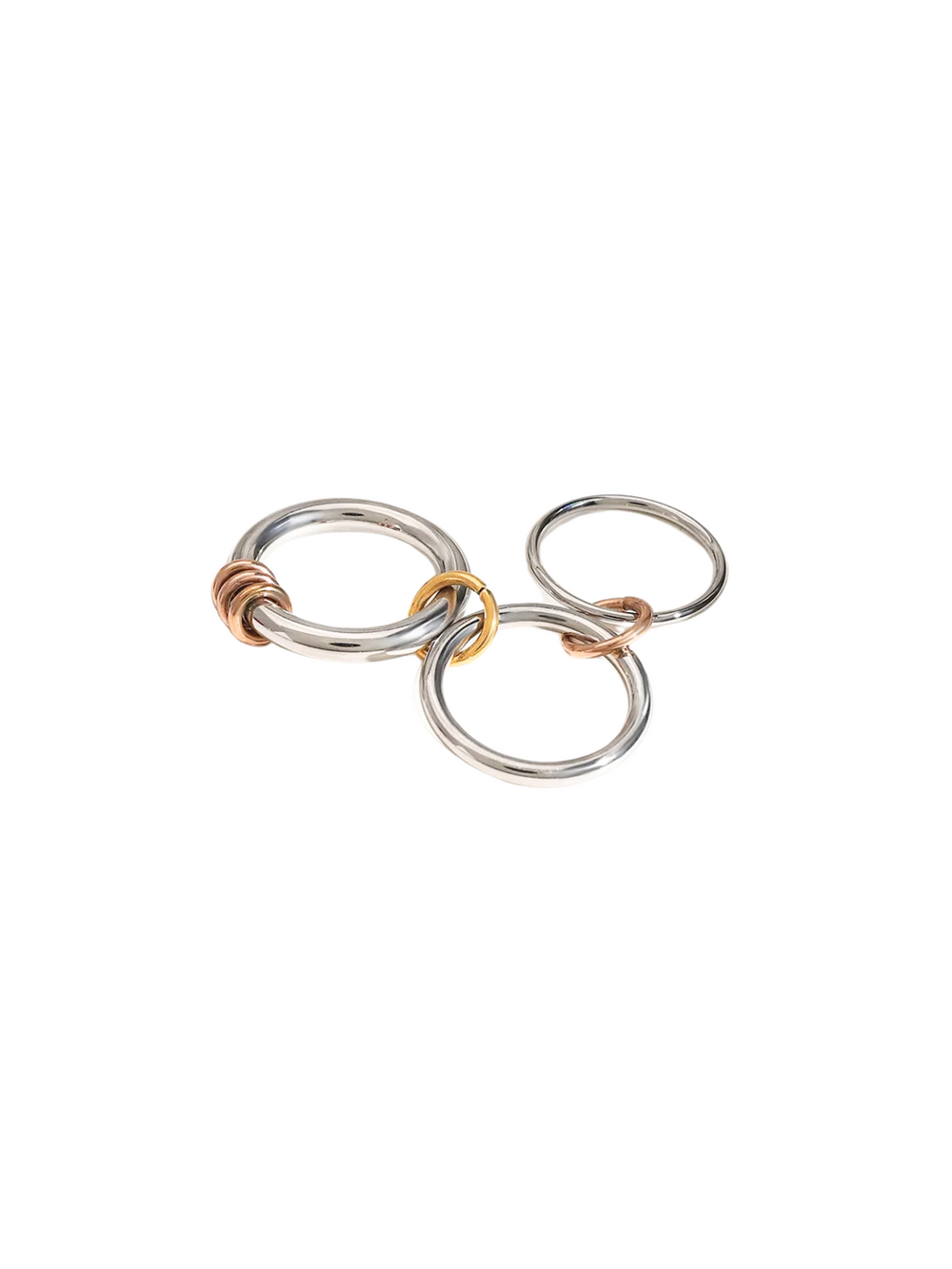 Anillo Triple Argolla Plateado