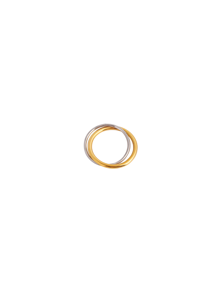 Anillo Delgado Doble Argolla Combiando
