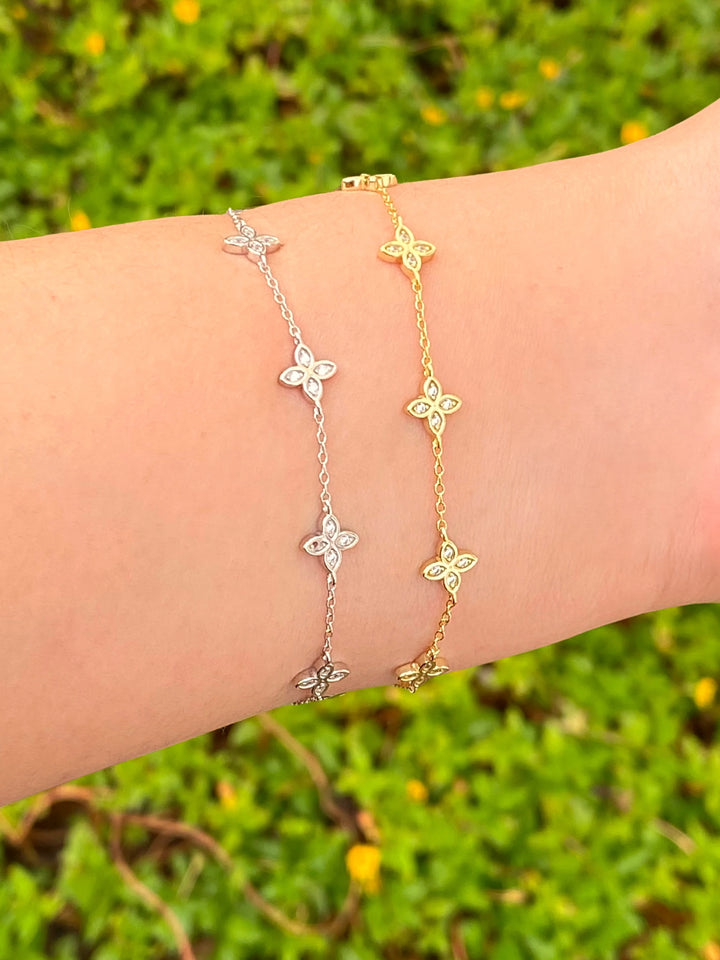 Pulsera Flores Cuatro Petalos