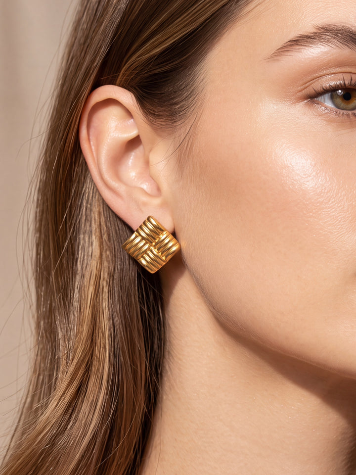 Par Arete Mini Rombo Trenzado