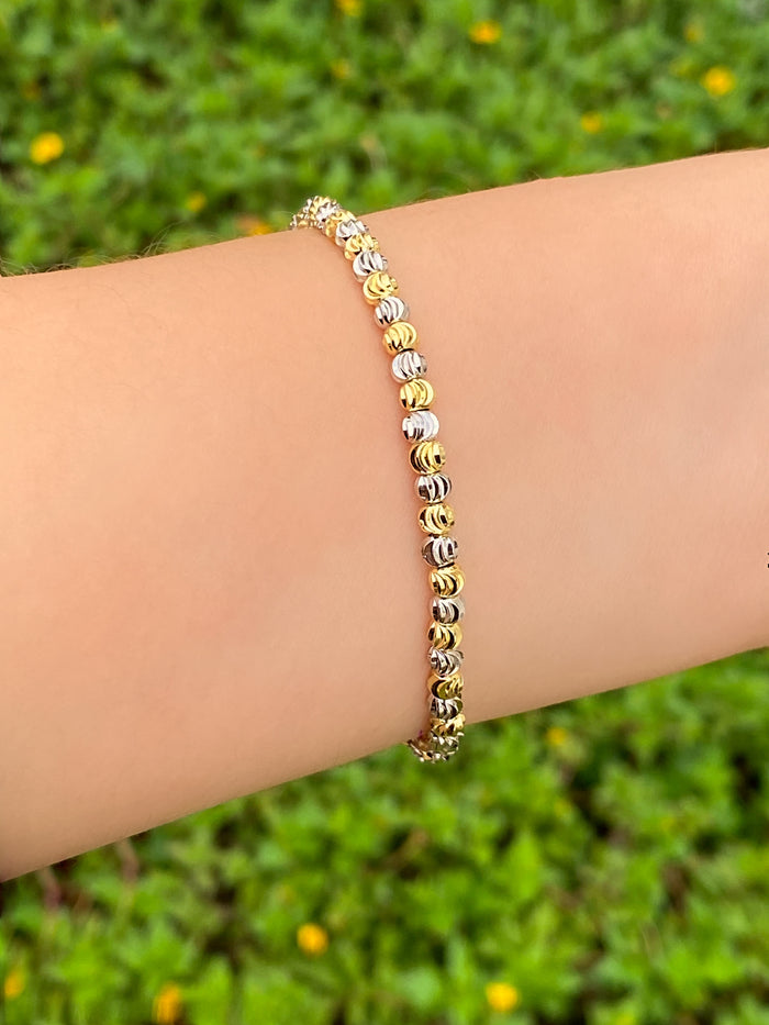 Pulsera Bolitas Combinadas Con Textura