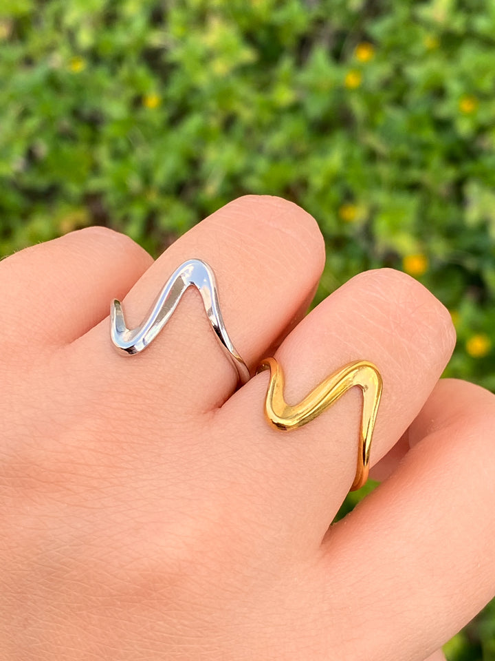 Anillo Doble Onda Abierto
