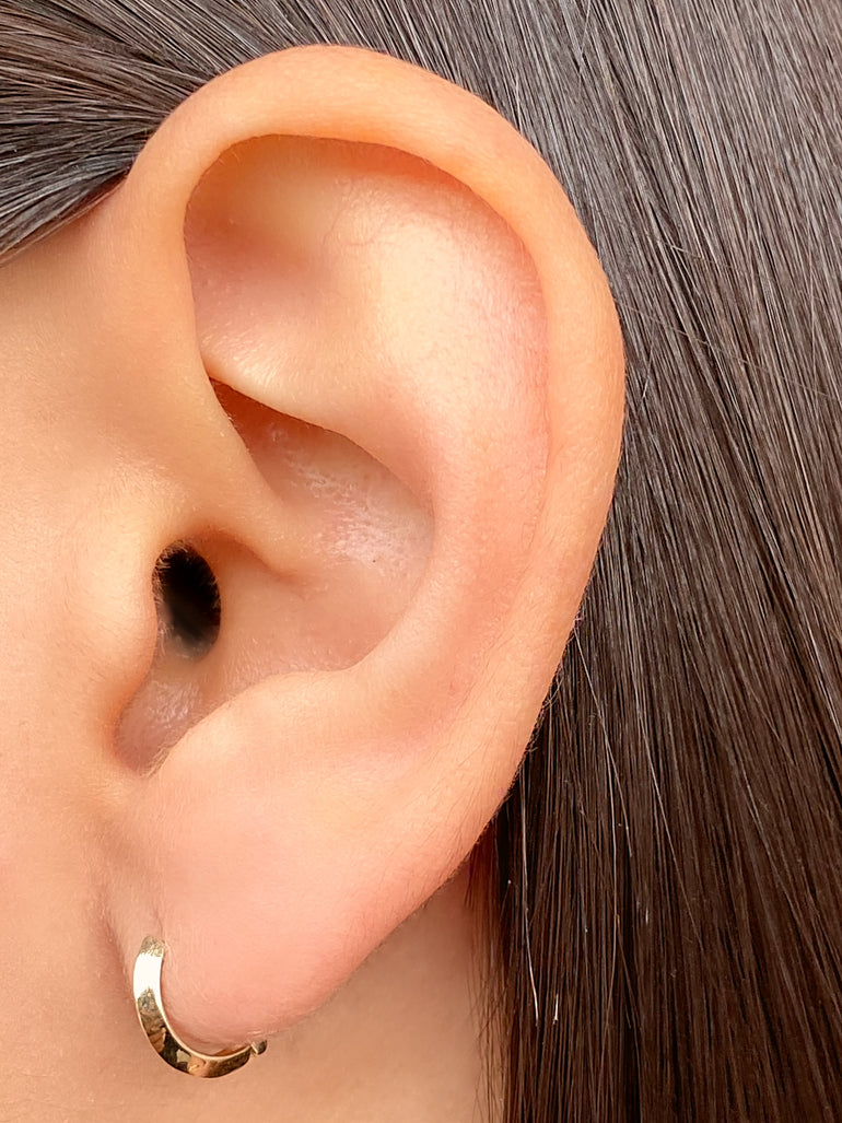 Arracada Dorada Lisa 11 mm Oro 14K