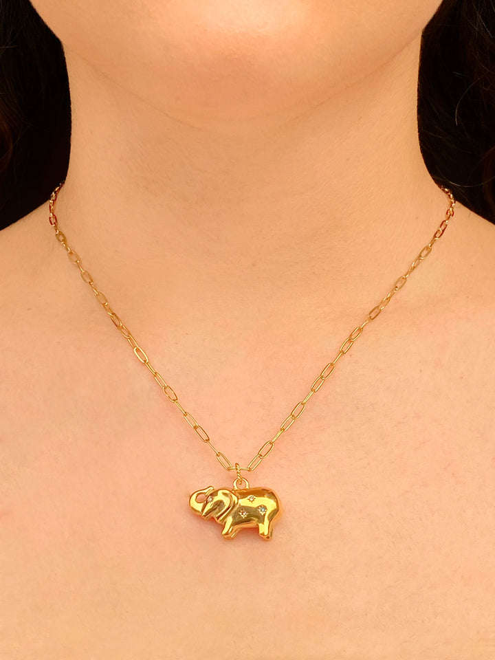 Collar Eslabones Dije Elefante